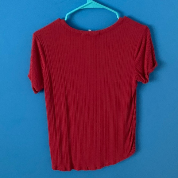 Women’s Red button down t-shirt - Picture 2 of 3